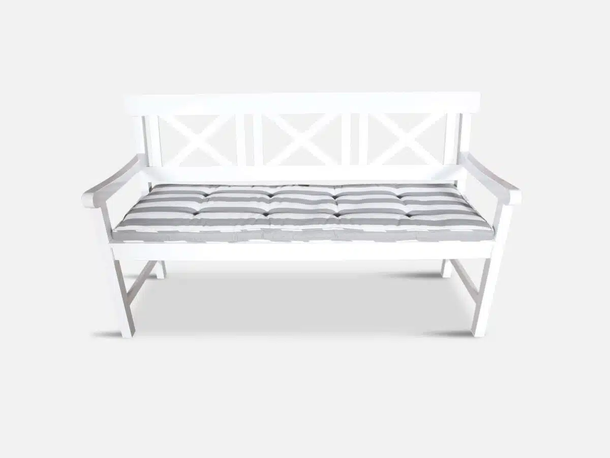 Bænkhynde Havemekka 50x141 cm Grå/Hvid
