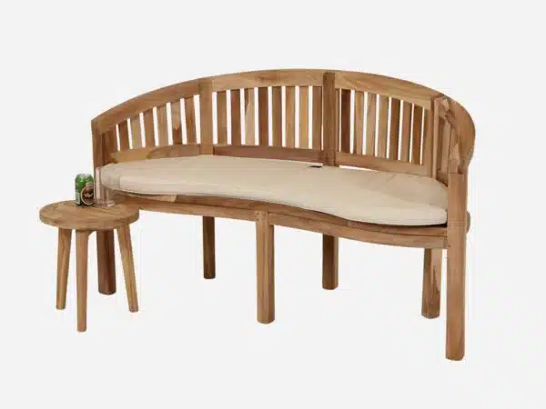 Bananbænk teak 150 cm