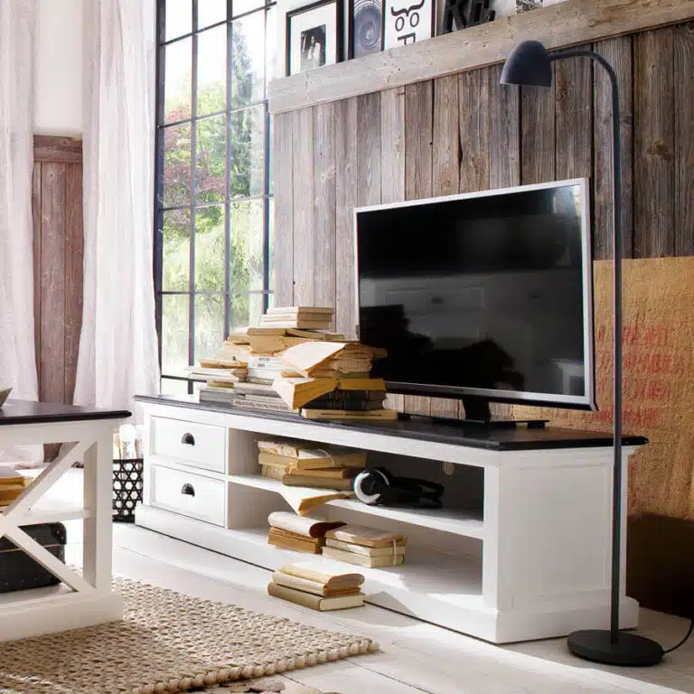 TV borde i hvid mahogni
