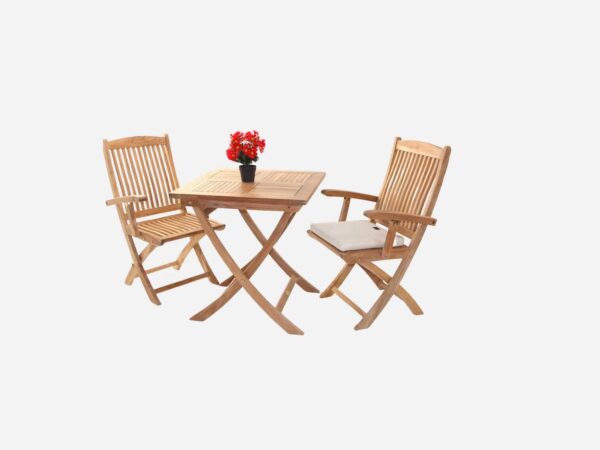 Cafesæt Luksus Teak Hereford 70x70 cm Cafesæt Luksus Teak Hereford 70x70 cm