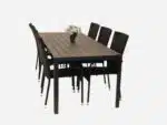 Havemøbelsæt 90x205 med 6 stabelstole Pica