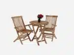 Cafesæt i teak træ 70 cm med armlæn