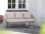 Loungesofa Polyrattan Natur med hynder Arresø