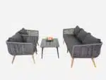 Loungesofa sæt Norwick 3 med bord 60x100 cm