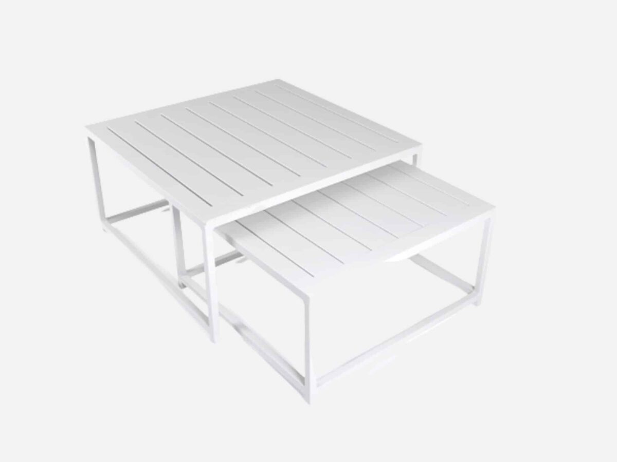Sofabord Hvid aluminium 2-delt Easys