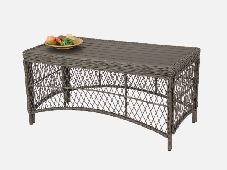 Polyrattan Sofabord Grå Retro 100x50x40