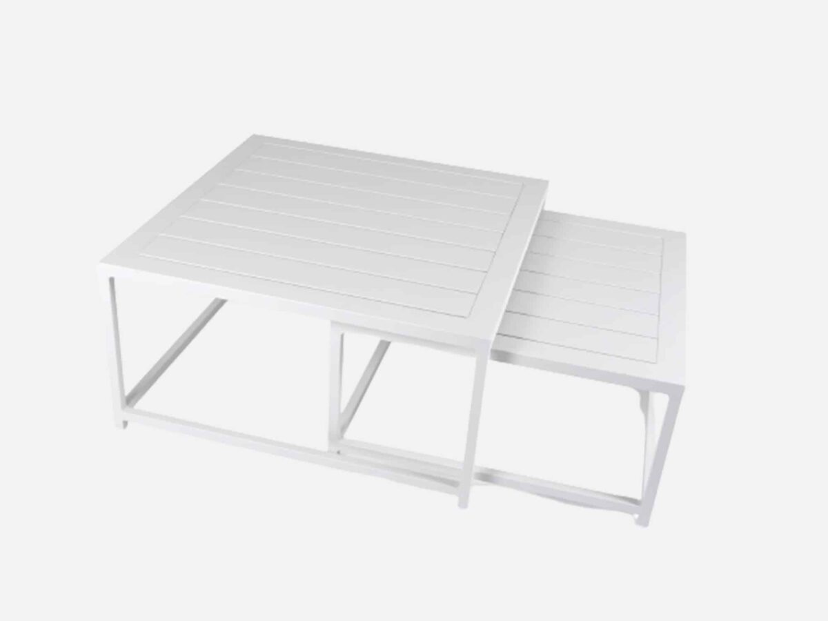 Sofabord Hvid aluminium 2-delt Easys