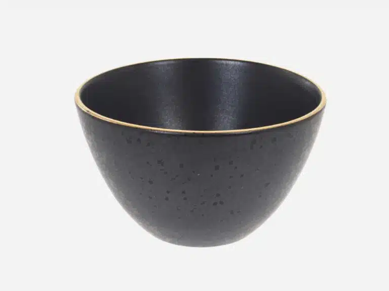 Skål Sort med guldkant 14 cm