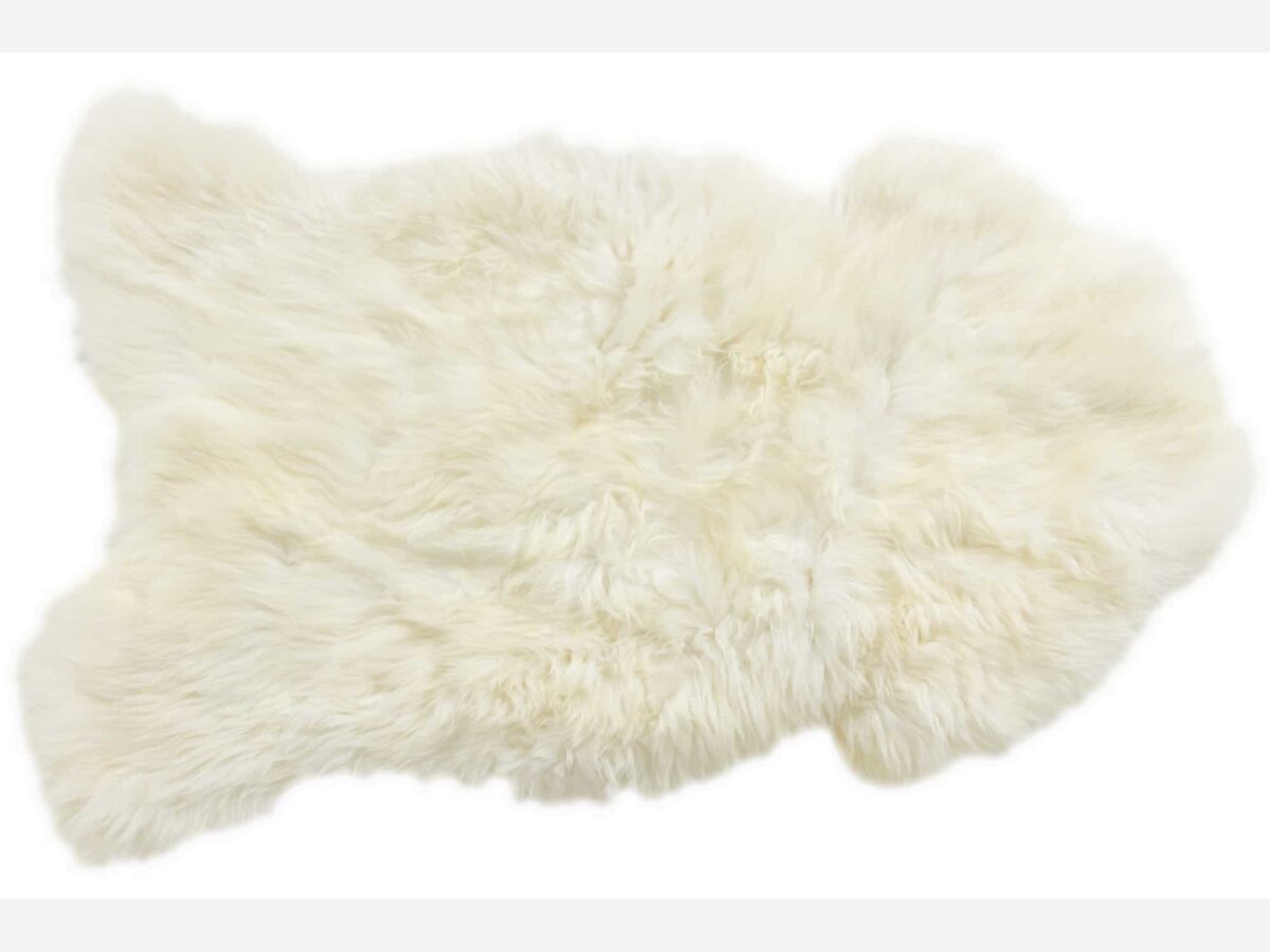 Lammeskind Islandsk Langhåret 60x125 cm Hvid