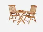 Cafesæt i teak træ 66 cm med Positionsstole