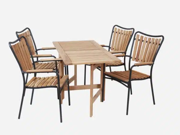 Havemøbelsæt med 4 stole til Altan Eva Antracit