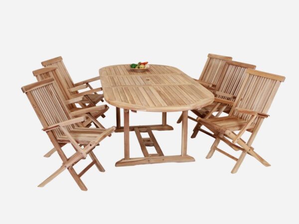 Havemøbelsæt Teak Jepra med 6 stole