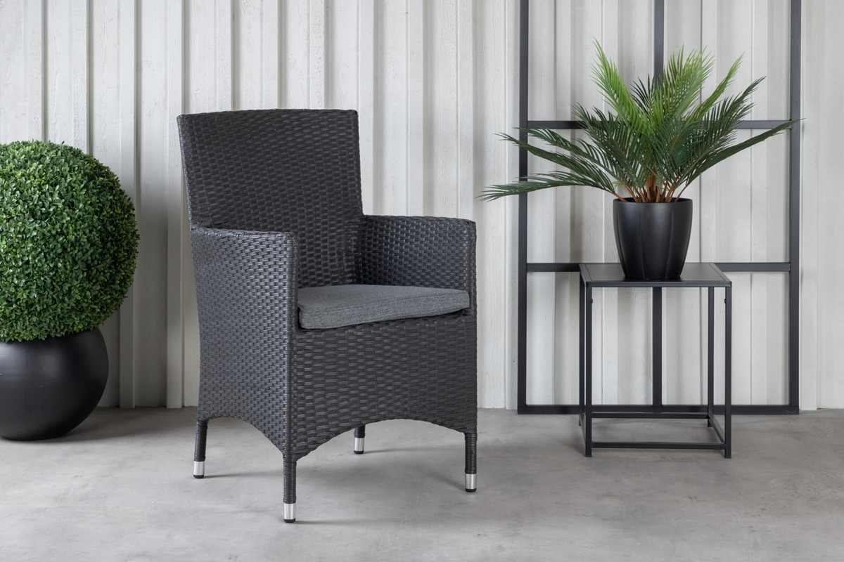 Havestol sort polyrattan