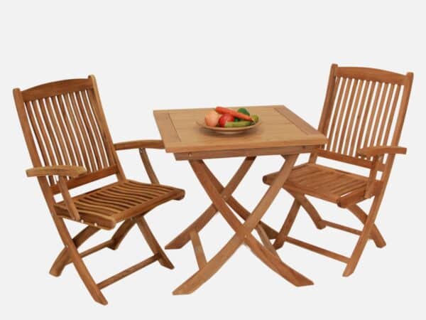 Cafesæt Luksus Teak 70x70 cm Hereford 2